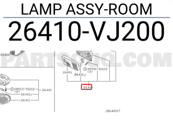 Nissan 26410VJ200 LAMP ASSY-ROOM