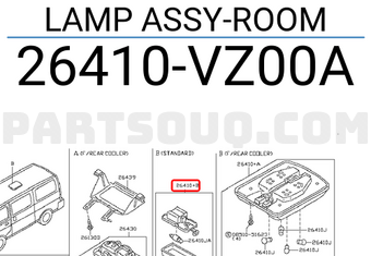 Nissan 26410VZ00A LAMP ASSY-ROOM