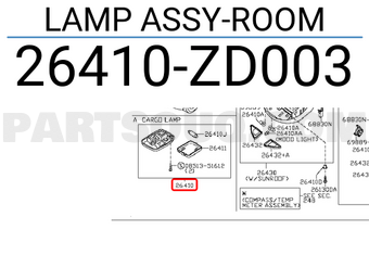 Nissan 26410ZD003 LAMP ASSY-ROOM