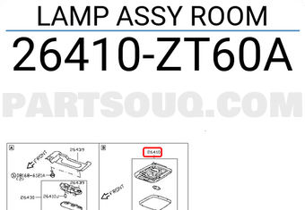 Nissan 26410ZT60A LAMP ASSY ROOM