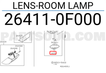 Nissan 264110F000 LENS-ROOM LAMP