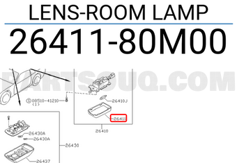 Nissan 2641180M00 LENS-ROOM LAMP