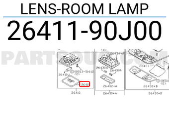 Nissan 2641190J00 LENS-ROOM LAMP