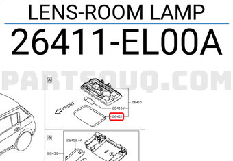 Nissan 26411EL00A LENS-ROOM LAMP