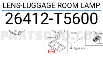 Nissan 26412T5600 LENS-LUGGAGE ROOM LAMP