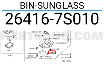 Nissan 264167S010 BIN-SUNGLASS