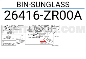 Nissan 26416ZR00A BIN-SUNGLASS