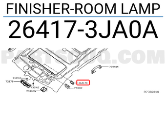 Nissan 264173JA0A FINISHER-ROOM LAMP