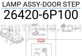 Nissan 264206P100 LAMP ASSY-DOOR STEP