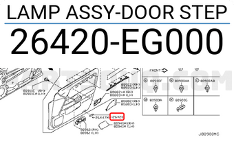 Nissan 26420EG000 LAMP ASSY-DOOR STEP