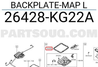 Nissan 26428KG22A BACKPLATE-MAP L