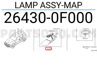 Nissan 264300F000 LAMP ASSY-MAP