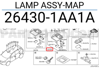 Nissan 264301AA1A LAMP ASSY-MAP