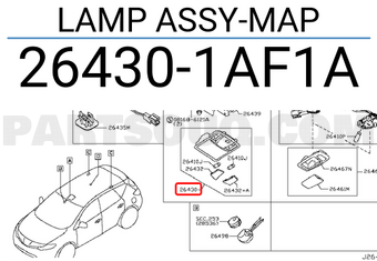 Nissan 264301AF1A LAMP ASSY-MAP