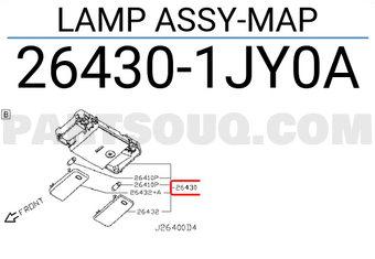 Nissan 264301JY0A LAMP ASSY-MAP