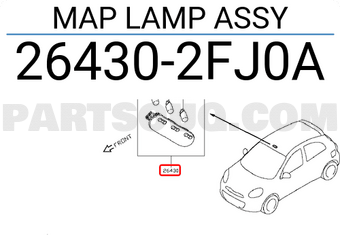 26431-7S010 Genuine Nissan #264317S010 Lens-Map Lamp