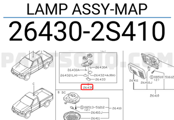 Nissan 264302S410 LAMP ASSY-MAP