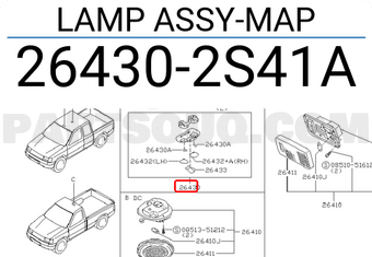 Nissan 264302S41A LAMP ASSY-MAP
