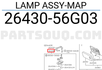 Nissan 2643056G03 LAMP ASSY-MAP