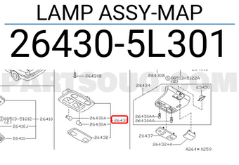 Nissan 264305L301 LAMP ASSY-MAP