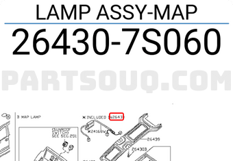Nissan 264307S060 LAMP ASSY-MAP