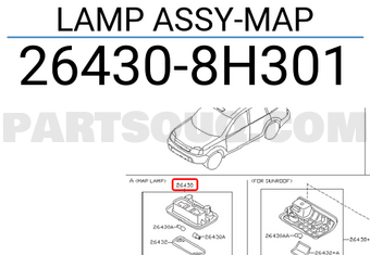 Nissan 264308H301 LAMP ASSY-MAP