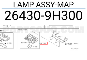 Nissan 264309H300 LAMP ASSY-MAP