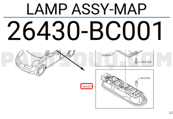 Nissan 26430BC001 LAMP ASSY-MAP