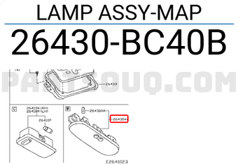 Nissan 26430BC40B LAMP ASSY-MAP