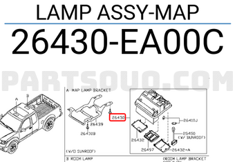 Nissan 26430EA00C LAMP ASSY-MAP