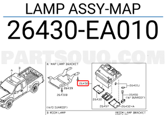 Nissan 26430EA010 LAMP ASSY-MAP