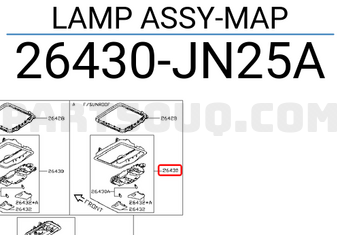 Nissan 26430JN25A LAMP ASSY-MAP