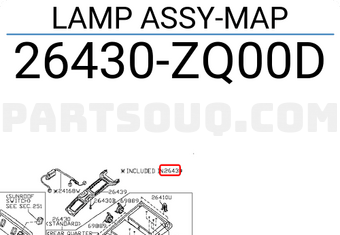 Nissan 26430ZQ00D LAMP ASSY-MAP