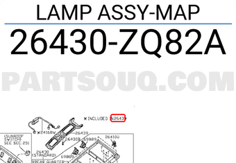 Nissan 26430ZQ82A LAMP ASSY-MAP
