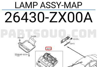 Nissan 26430ZX00A LAMP ASSY-MAP