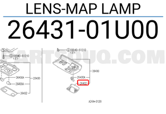 Nissan 2643101U00 LENS-MAP LAMP