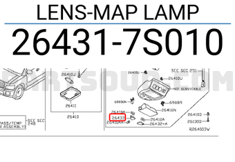 Nissan 264317S010 LENS-MAP LAMP
