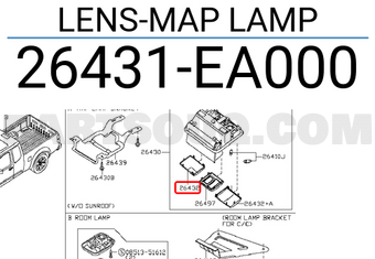 Nissan 26431EA000 LENS-MAP LAMP