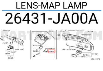 Nissan 26431JA00A LENS-MAP LAMP