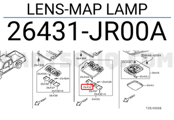 Nissan 26431JR00A LENS-MAP LAMP