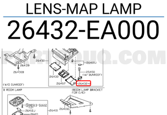 Nissan 26432EA000 LENS-MAP LAMP