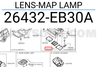 Nissan 26432EB30A LENS-MAP LAMP