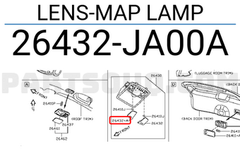Nissan 26432JA00A LENS-MAP LAMP