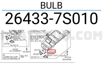 Nissan 264337S010 BULB