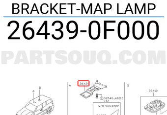 Nissan 264390F000 BRACKET-MAP LAMP