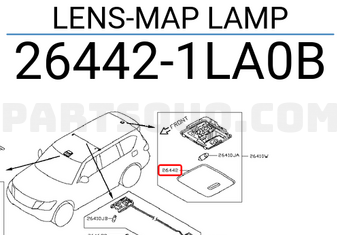 Nissan 264421LA0B LENS-MAP LAMP