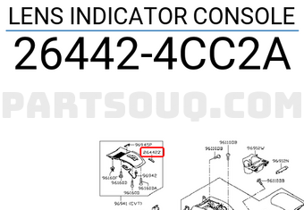 Nissan 264424CC2A LENS INDICATOR CONSOLE