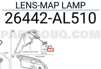 Nissan 26442AL510 LENS-MAP LAMP