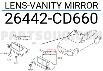 Nissan 26442CD660 LENS-VANITY MIRROR