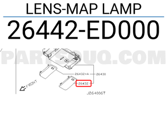 Nissan 26442ED000 LENS-MAP LAMP